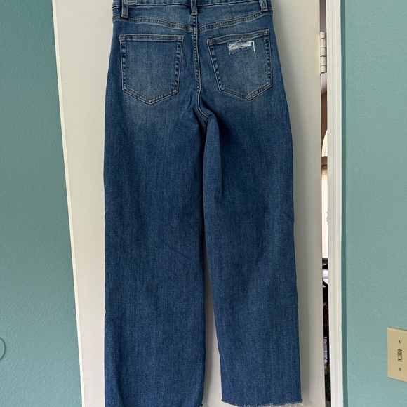 VERVET BY FLYING MONKEY Distressed Wide Leg Blue Jeans - Picture 2 of 9